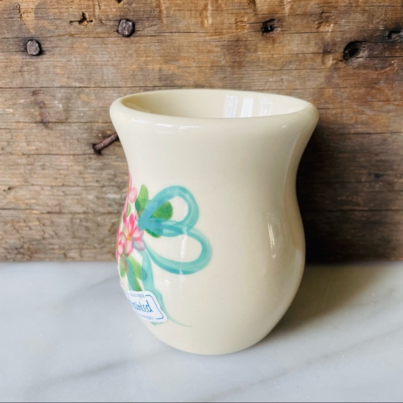Greenbrier•NWT•Emerson Creek Pottery•Handmade/Hand-Painted•4”Forget-Me-Nots Vase - Picture 2 of 12